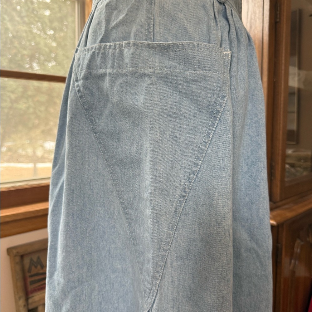 Vintage 80s Zena denim skirt button down western boho cottage - Picture 4 of 11